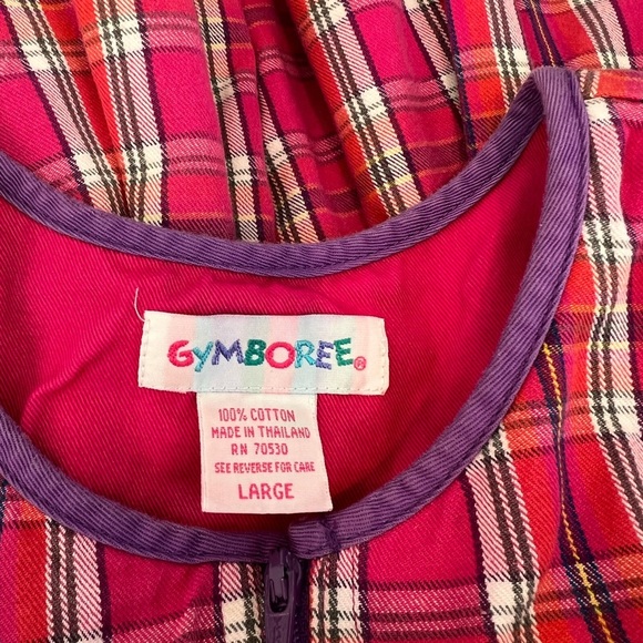 Gymboree Rainbow Tag Vintage Pink Plaid Dress Sleevless Zipper Size Large Girls - Picture 4 of 5